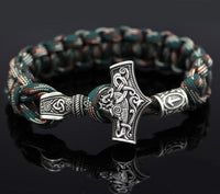 Thumbnail for Mjolnir & Rune Amulet STRENGTH-giving Paracord Bracelet