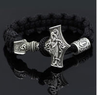 Thumbnail for Mjolnir & Rune Amulet STRENGTH-giving Paracord Bracelet