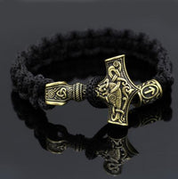Thumbnail for Mjolnir & Rune Amulet STRENGTH-giving Paracord Bracelet