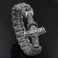 Thumbnail for Mjolnir & Rune Amulet STRENGTH-giving Paracord Bracelet