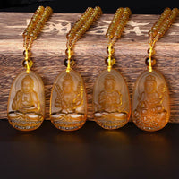 Thumbnail for Natural Citrine BUDDHA Deity GUARDIAN Abundance Pendant Necklace