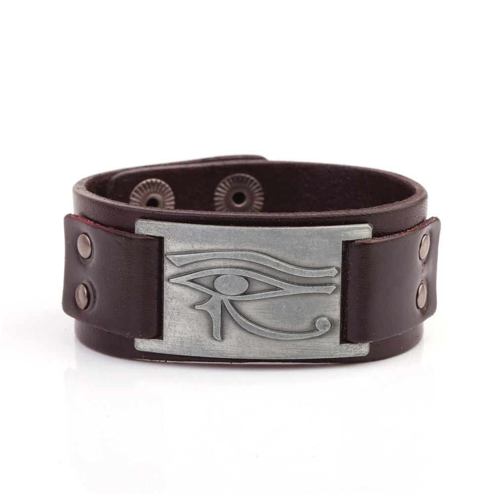 Eye of Horus Protection Leather Bracelet YourSoulPlace