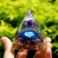 Thumbnail for #119 - Handmade Amethyst 'BRING SPIRITUAL WISDOM' VIRGO Zodiac ORGONITE Pyramid