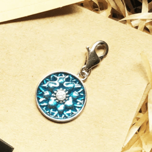 Silver & Zirconia Lotus Mandala Charm