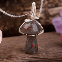 Thumbnail for Natural Stone Toad Stool Mushroom Necklace