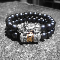 Thumbnail for Feng Shui Pixiu with Hematite Stone & Prayer Wheel Accent POWERFUL PROTECTOR 2pc Bracelet set