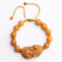 Thumbnail for Natural Yellow Jade Pixiu 'SELF-CONFIDENCE' Rope Bracelet