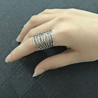 Thumbnail for THAI SILVER Aesthetic 8 Layer Ring