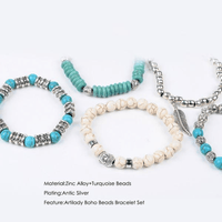 Thumbnail for Bright 'n Bold 5 Pc/Set Turquoise Stone and Buddha bead bracelets