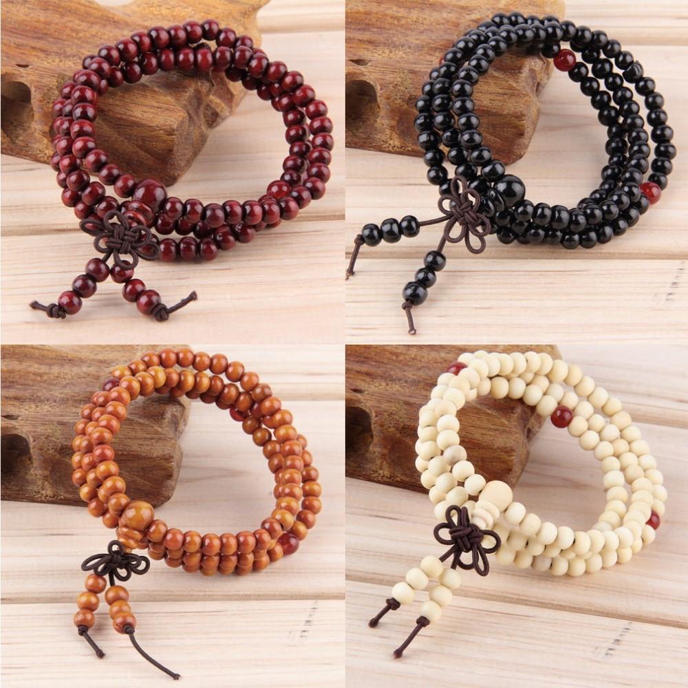 Buddhist Sandalwood Mala Prayer Bracelet (108 beads)