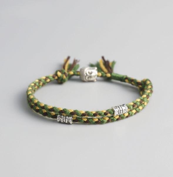 Tibetan Buddhist Rope Bracelet/Anklet with BUDDHA & Accents