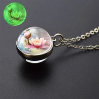Thumbnail for Lotus Flower Glow In The Dark Necklace
