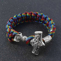 Thumbnail for Mjolnir & Rune Amulet STRENGTH-giving Paracord Bracelet