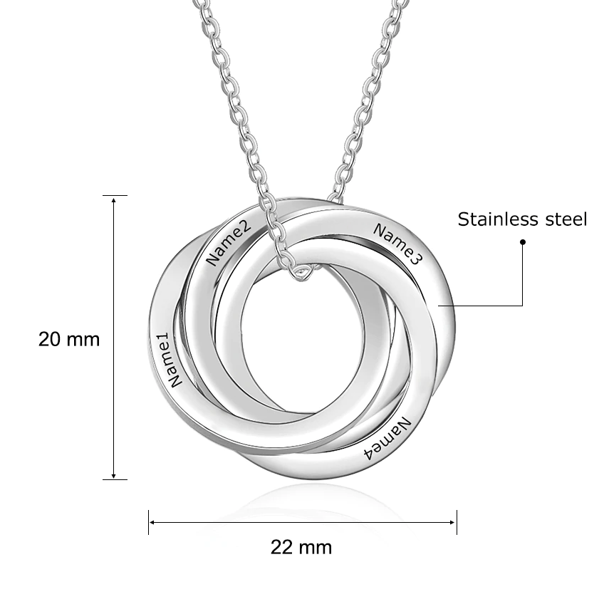 Stainless Steel Personalized Russian Ring 'ETERNITY' Necklace