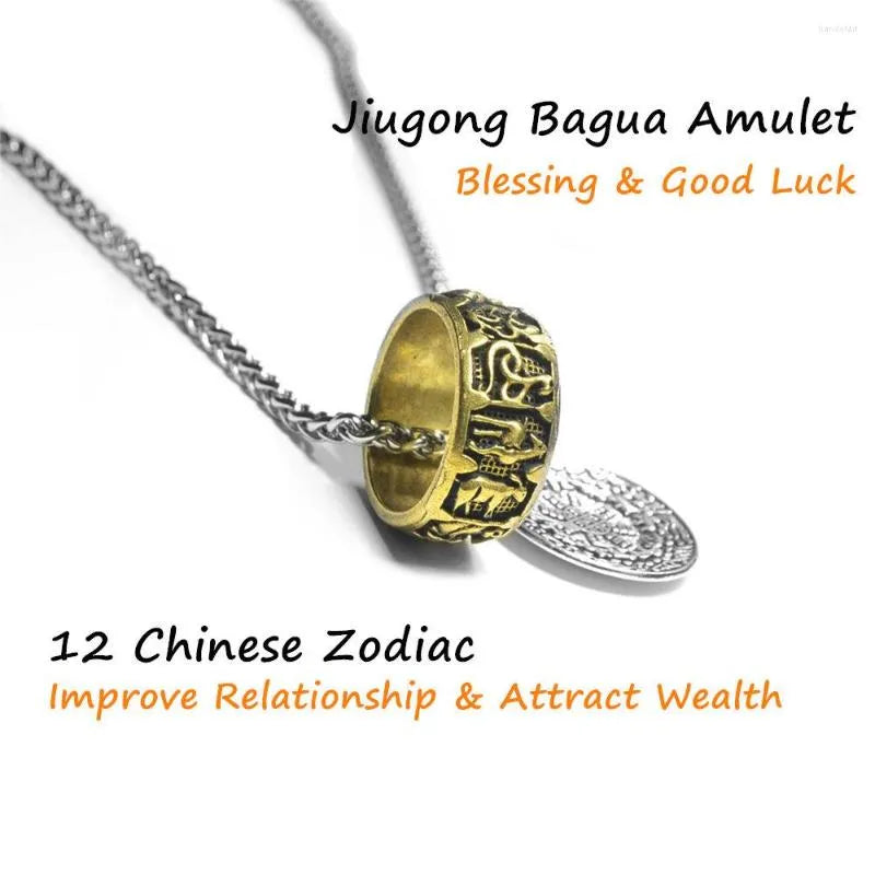 Pixiu Ring & Tibetan Juigong Bagua Amulet for WEALTH & PROTECTION Necklace