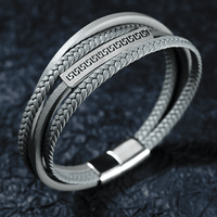 Thumbnail for Men's Lucky 'Fu' Layered Leather Bracelet