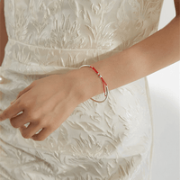 Thumbnail for Darling Sterling Silver Red Rope Bow Bangle