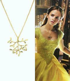 Belle's Rhinestone Rose Tree Pendant Necklace