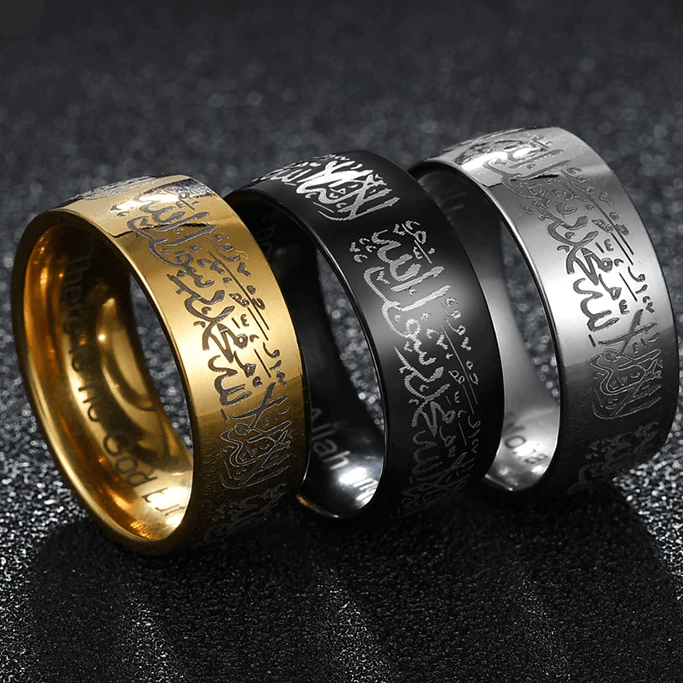 Stainless Steel Arabic Calligraphy 'TESTIMONY' Ring