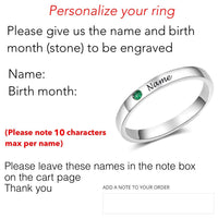 Thumbnail for Customizable Sterling Silver Birthstone 'FRIENDSHIP ' Ring