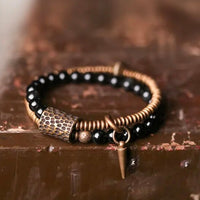 Thumbnail for Black Obsidian Brass Bracelet