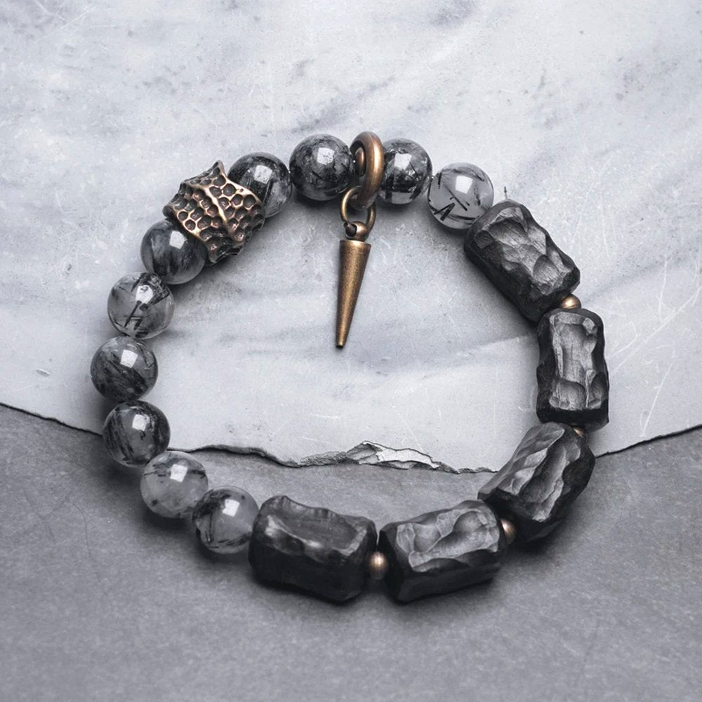 Black Rutilated Quartz Bracelet