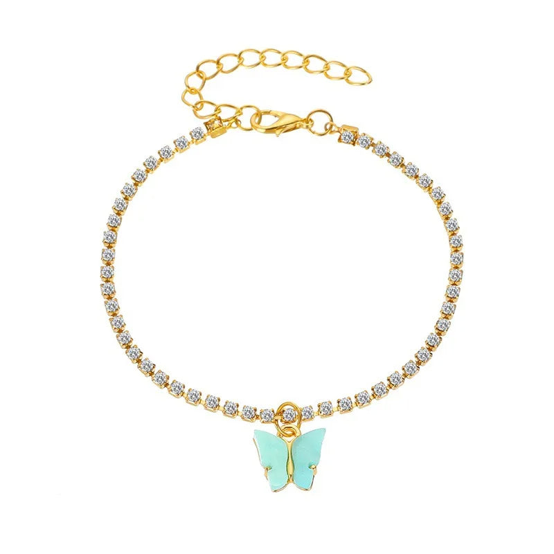 Small Butterfly Pendant Anklet