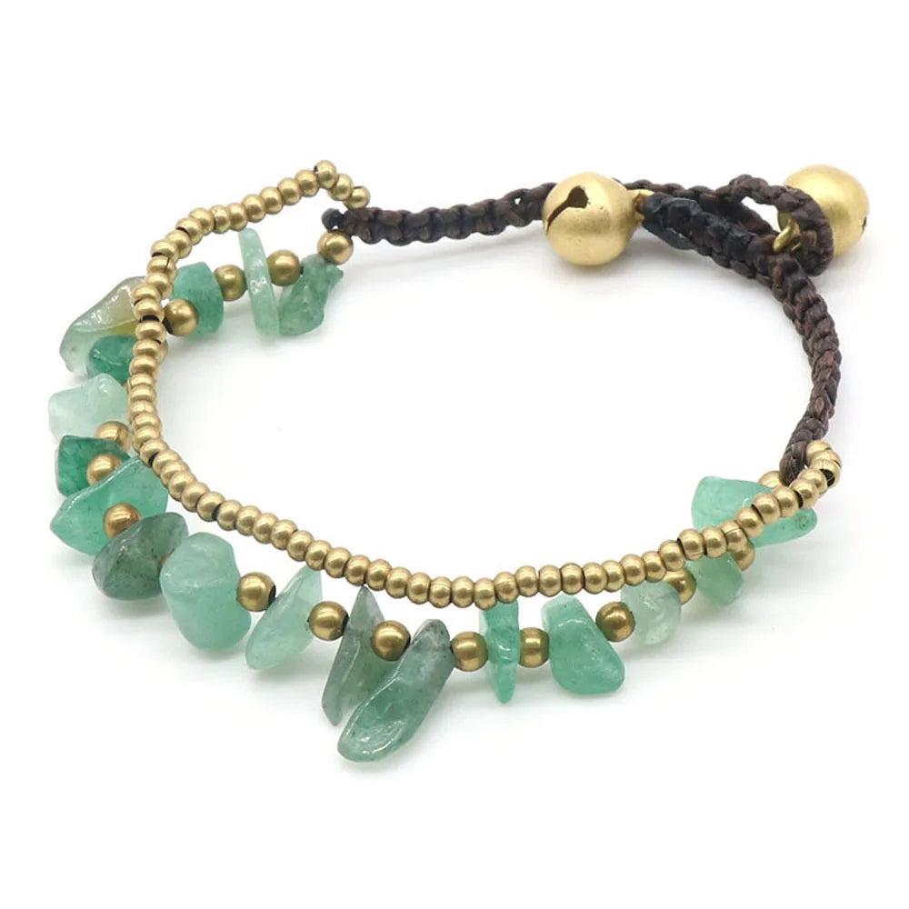 Natural JADE & Thai Brass 'SERENITY & PURITY' Boho  Bracelet