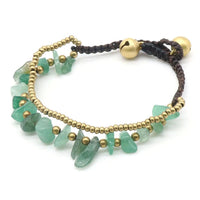 Thumbnail for Natural JADE & Thai Brass 'SERENITY & PURITY' Boho  Bracelet