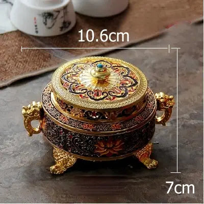 Antique Royal Tibetan Lotus Incense Burner YourSoulPlace.com