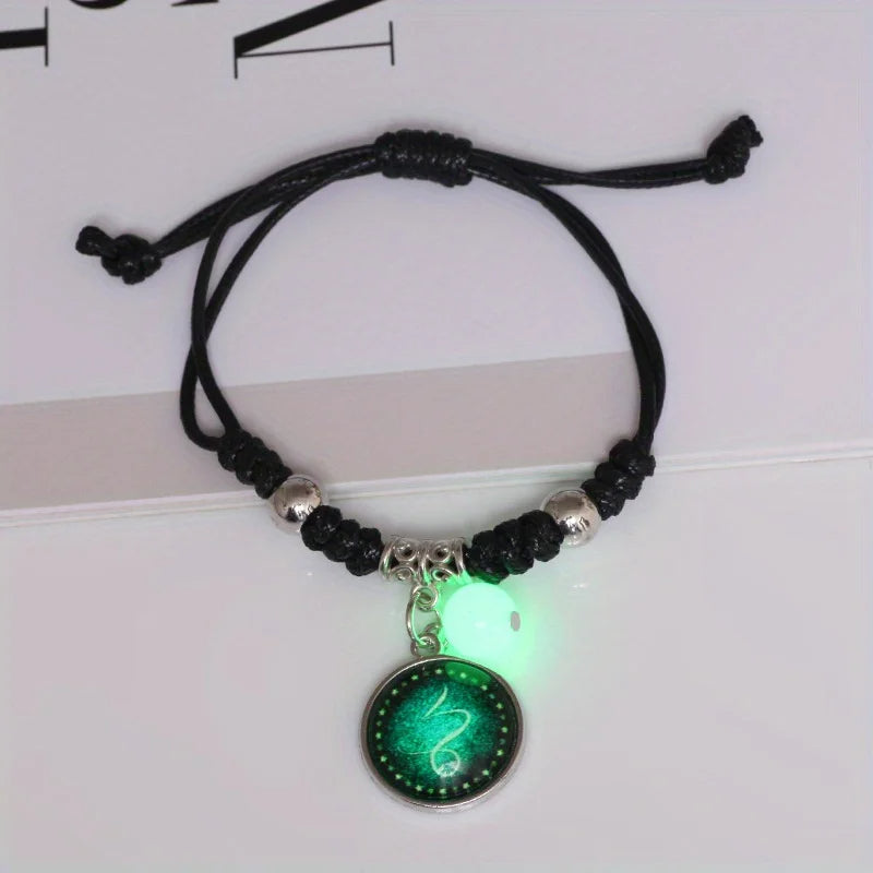 Zodiac Constellation Glow In The Dark Bead Bracelet