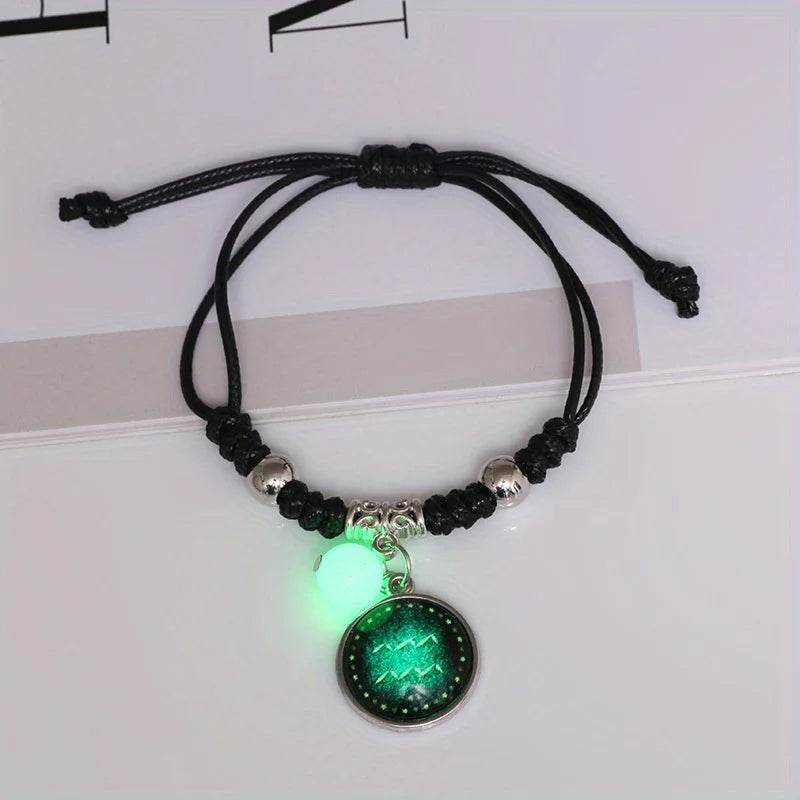 Zodiac Constellation Glow In The Dark Bead Bracelet