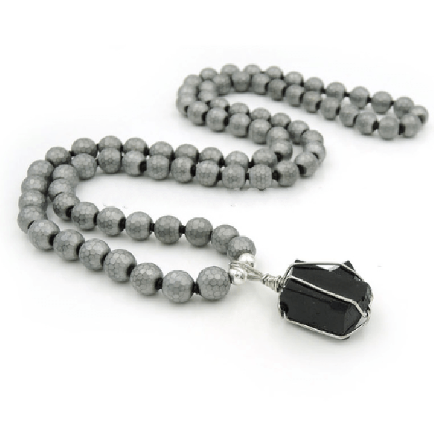 Hematite Bead & Black Tourmaline REPEL NEGATIVITY Necklace