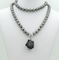 Thumbnail for Hematite Bead & Black Tourmaline REPEL NEGATIVITY Necklace