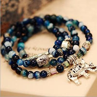 Thumbnail for Buddha Head Natural Crystal Bracelet with Elephant Charm