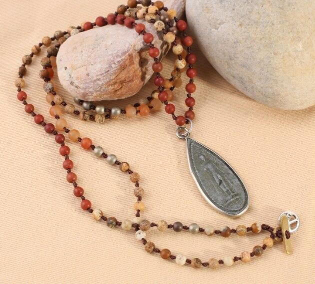 Ancient Style Thai BUDDHA AMULET , Red Jasper & Chalcedony 'SPICY HOT' Necklace