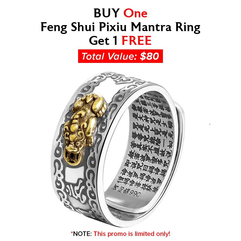 BUY 1 Feng Shui Pixiu Mantra Ring Get 1 FREE (Limited Promo Only)