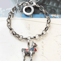 Thumbnail for Silver & Zirconia Adorable Alpaca Charm Bracelet