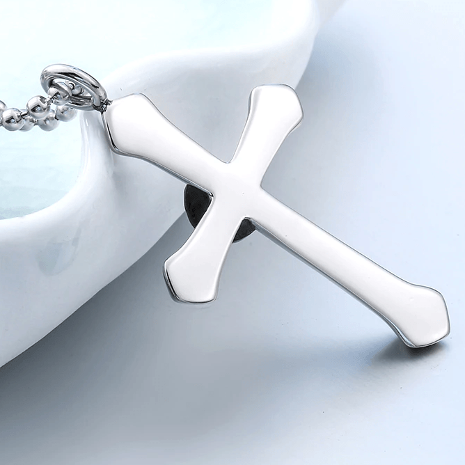 Stainless Steel Cross 'FREE EAGLE' Necklace