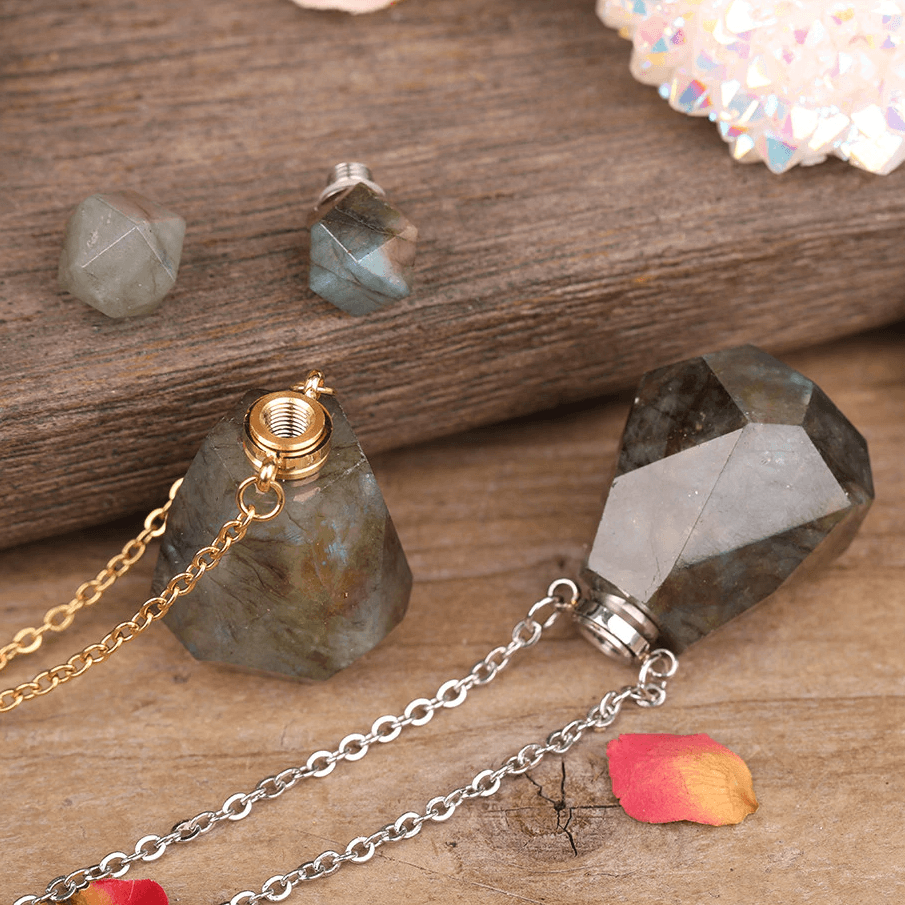 Comforting Natural Labradorite Essential Oil Perfume 'DESTINY ' Necklace