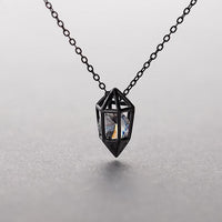 Thumbnail for Sterling Silver Geometric  Diamond INDEPENDENCE Heart Pendant Necklace