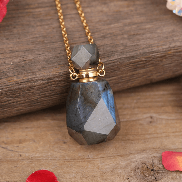 Comforting Natural Labradorite Essential Oil Perfume 'DESTINY ' Necklace