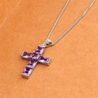 Thumbnail for Amethyst Cross Pendant(Without Necklace)