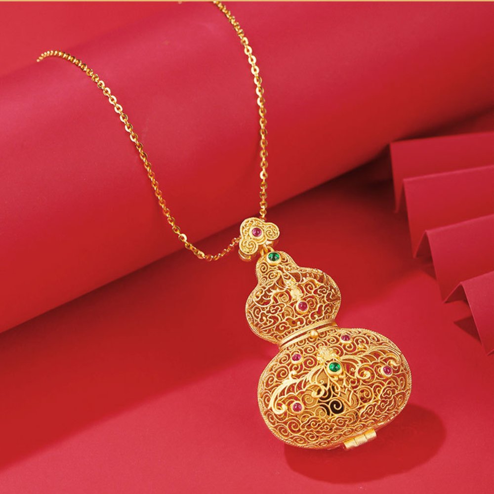 Chinese Gourd Good Luck Necklace