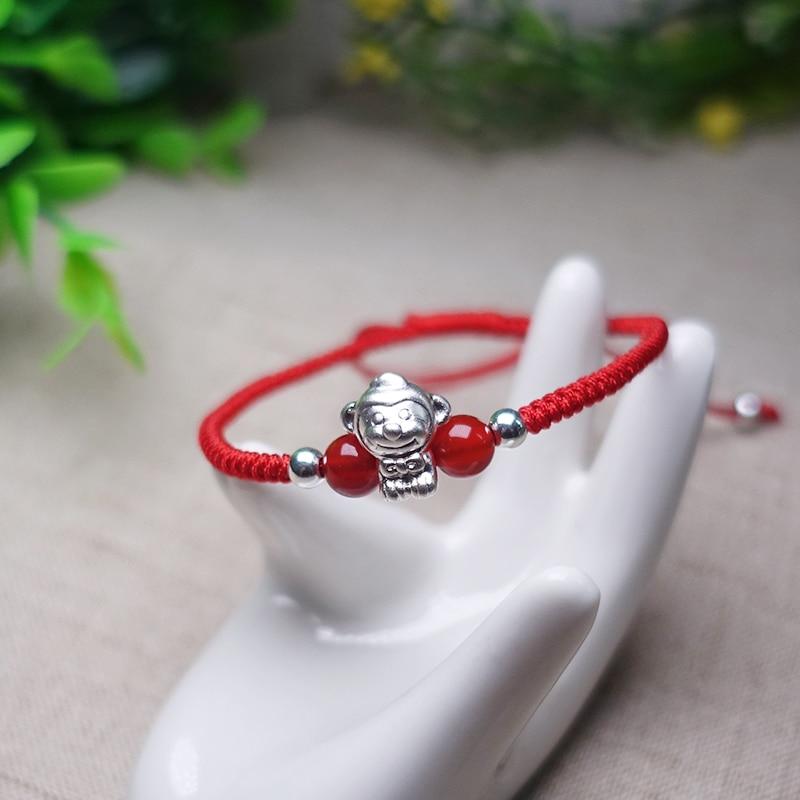 2022-The Year of the TIGER  ! Pure 999 Silver Chinese Zodiac Animal Red Rope bracelets