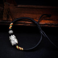 Thumbnail for Ethnic Tibetan 925 Silver Cicada TRANSFORMATION Rope Bracelet