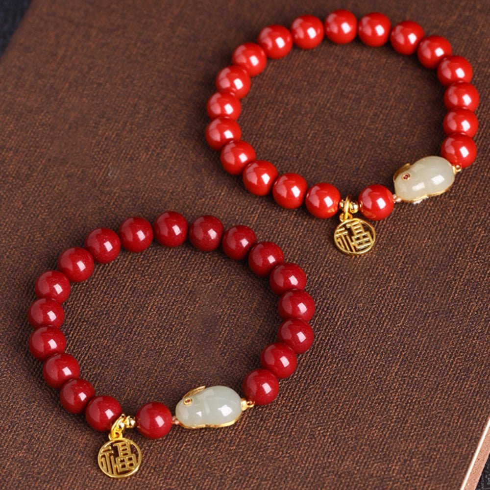 Cinnabar Jade Rabbit Bracelet