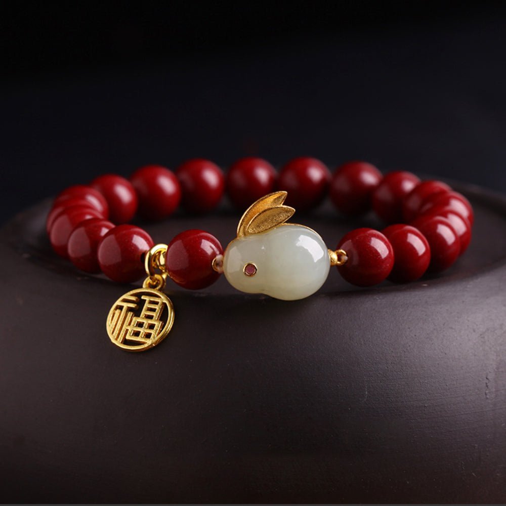 Cinnabar Jade Rabbit Bracelet