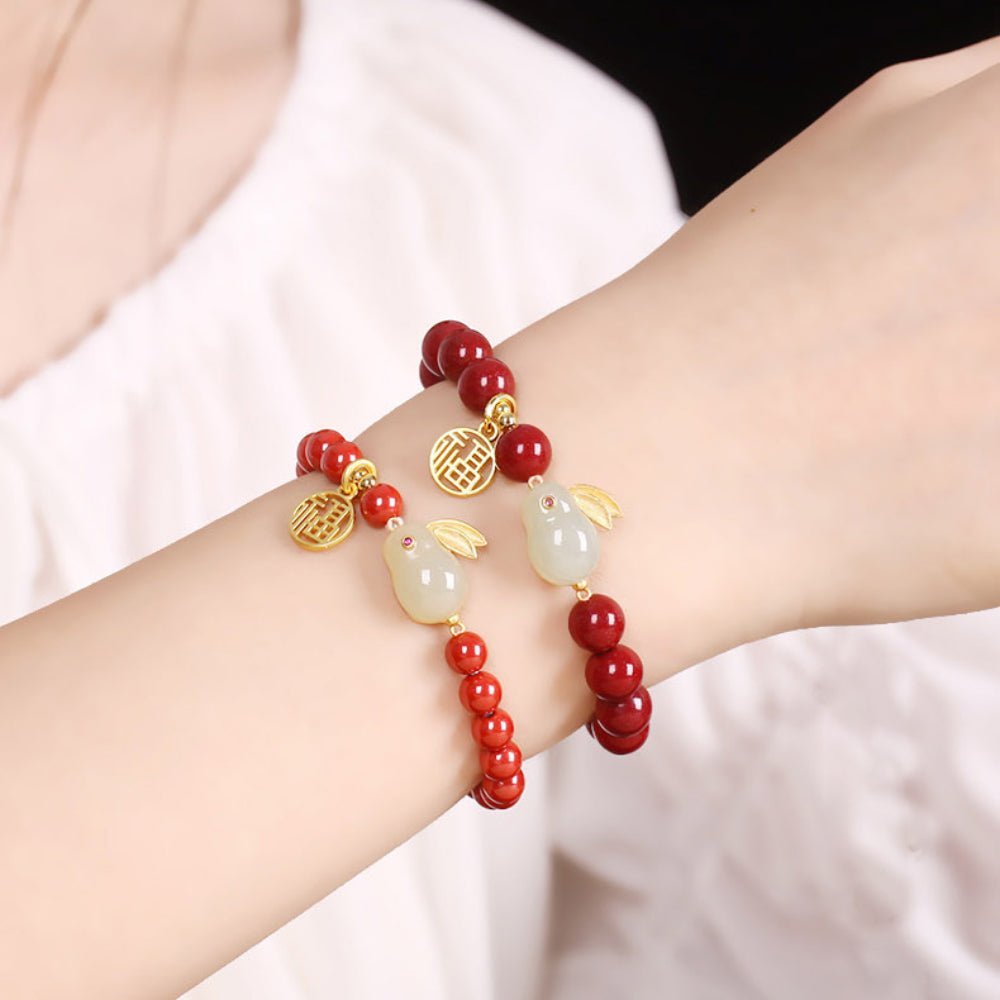 Cinnabar Jade Rabbit Bracelet