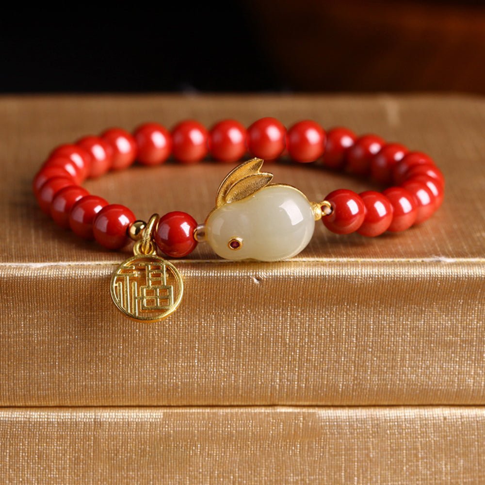 Cinnabar Jade Rabbit Bracelet